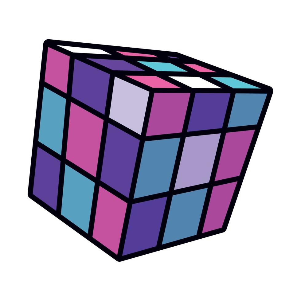 90s rubik cube vector