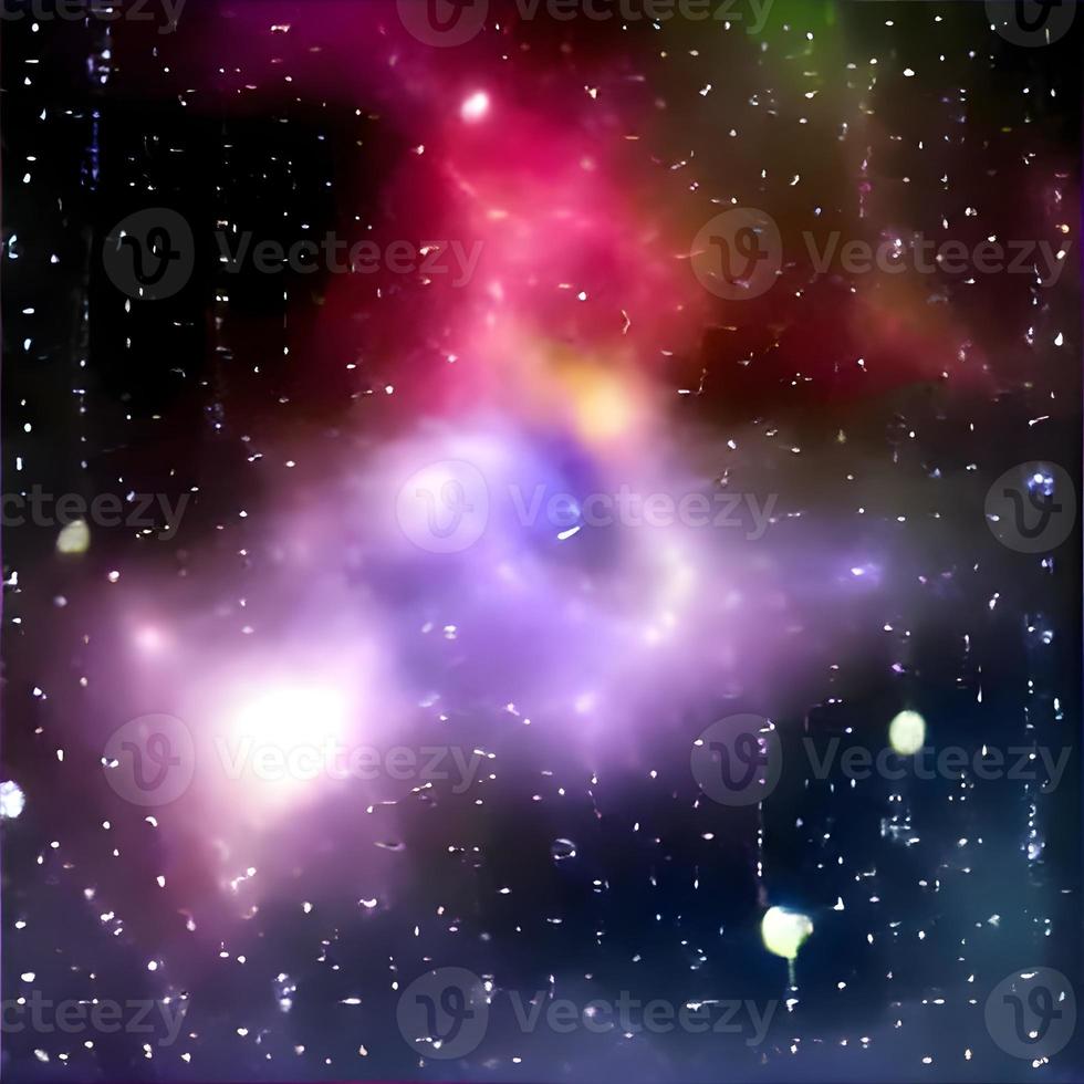 Colored nebula and open cluster of stars in the universe. photo