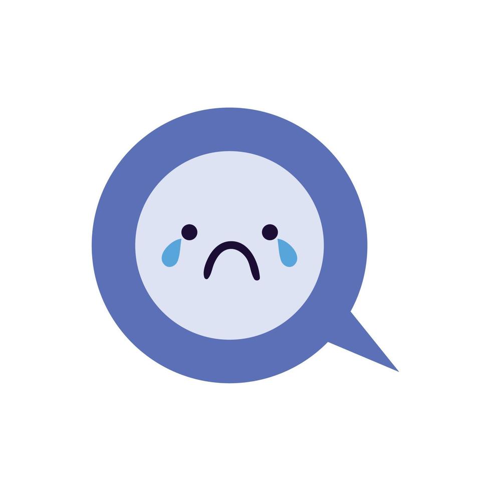 bubble sad emoji tears vector