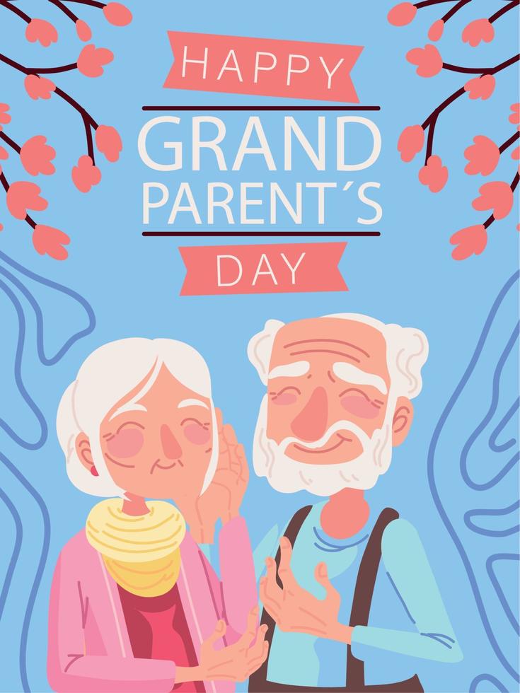 happy grandparents day banner vector