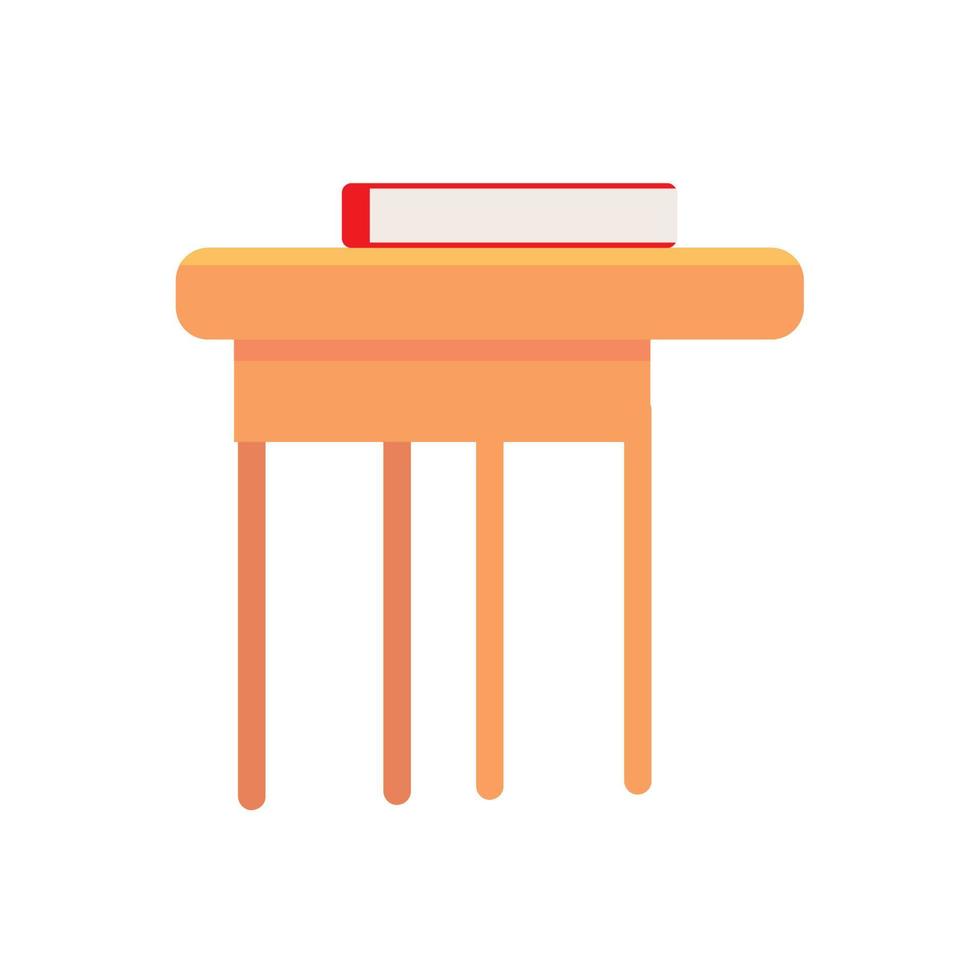 school desk and books vector