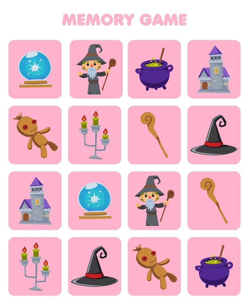 juego educativo para niños memoria para encontrar imágenes similares de dibujos animados lindo magia orbe caldero castillo muñeca vudú vela sombrero personal mago disfraz halloween hoja de trabajo imprimible 11208130 Vector en juego educativo para niños memoria para encontrar imágenes similares de dibujos animados lindo magia orbe caldero castillo muñeca vudú vela sombrero personal mago disfraz halloween hoja de trabajo imprimible 11208130 Vector en