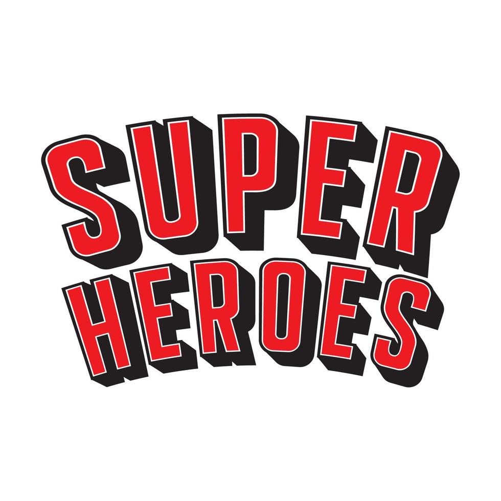 super heroes lettering vector