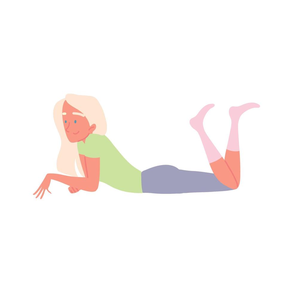 girl relax in the floor vector