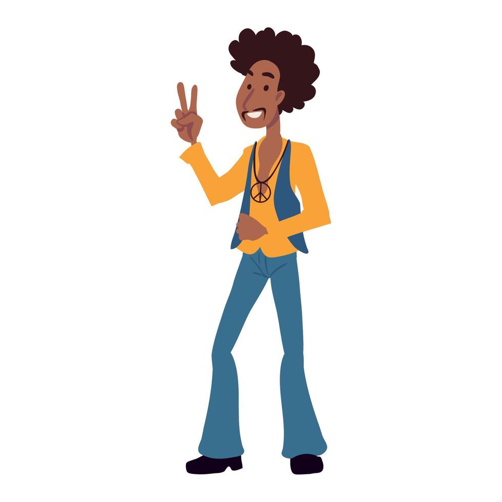 funny hippie male vector