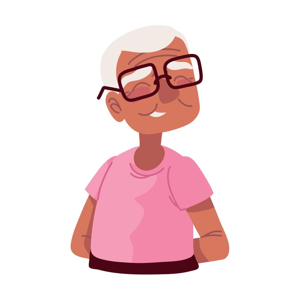 grandfather with glasses vector