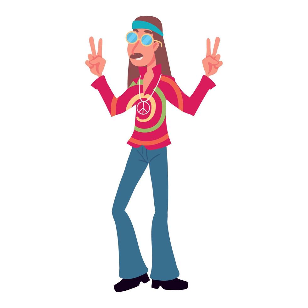 personaje de hombre hippie vector