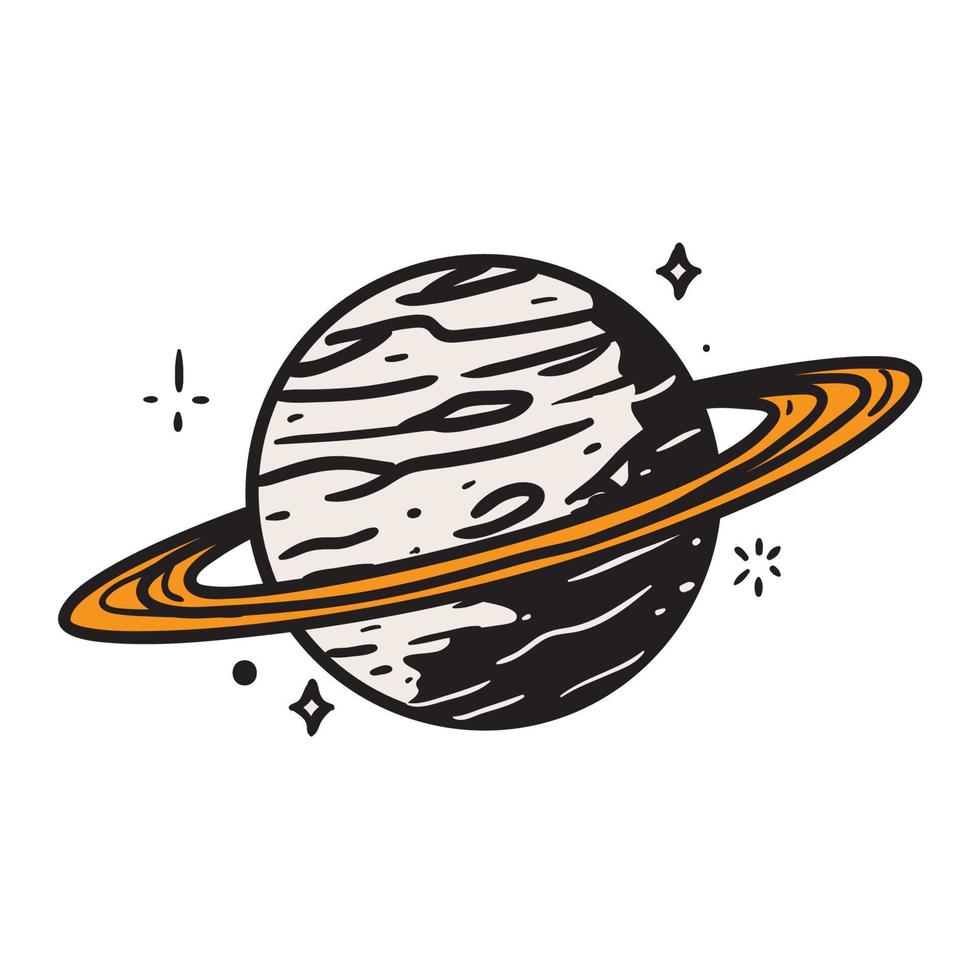 space planet retro vector