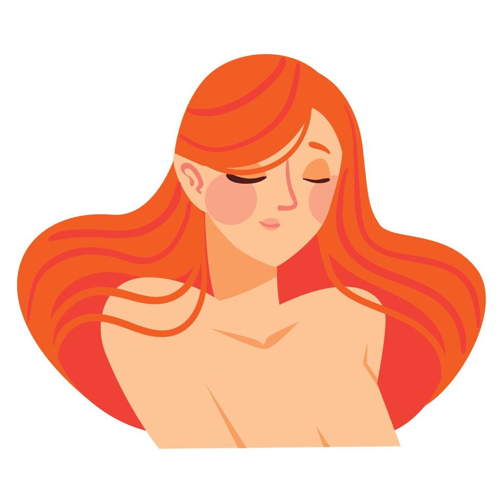 woman with hair red vector