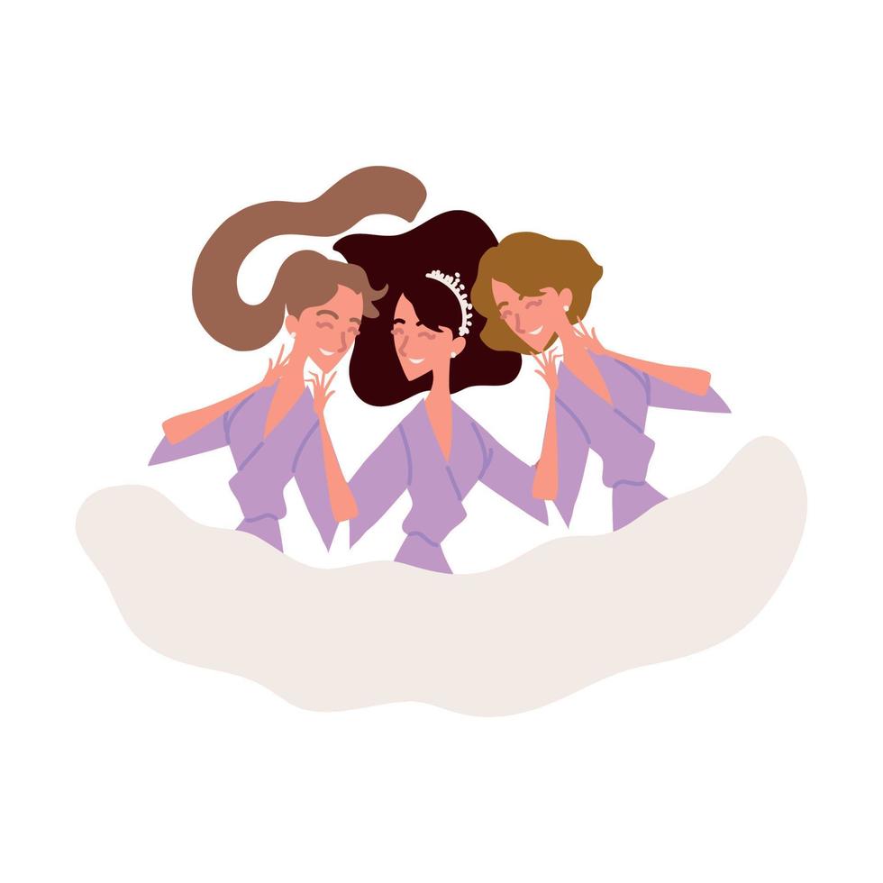 group bridesmaids portrait vector