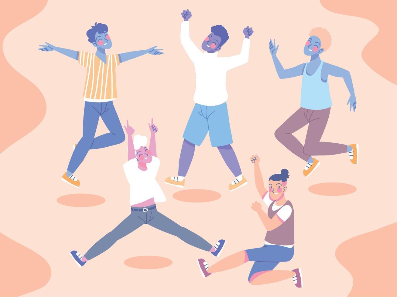 happy people dancing vector