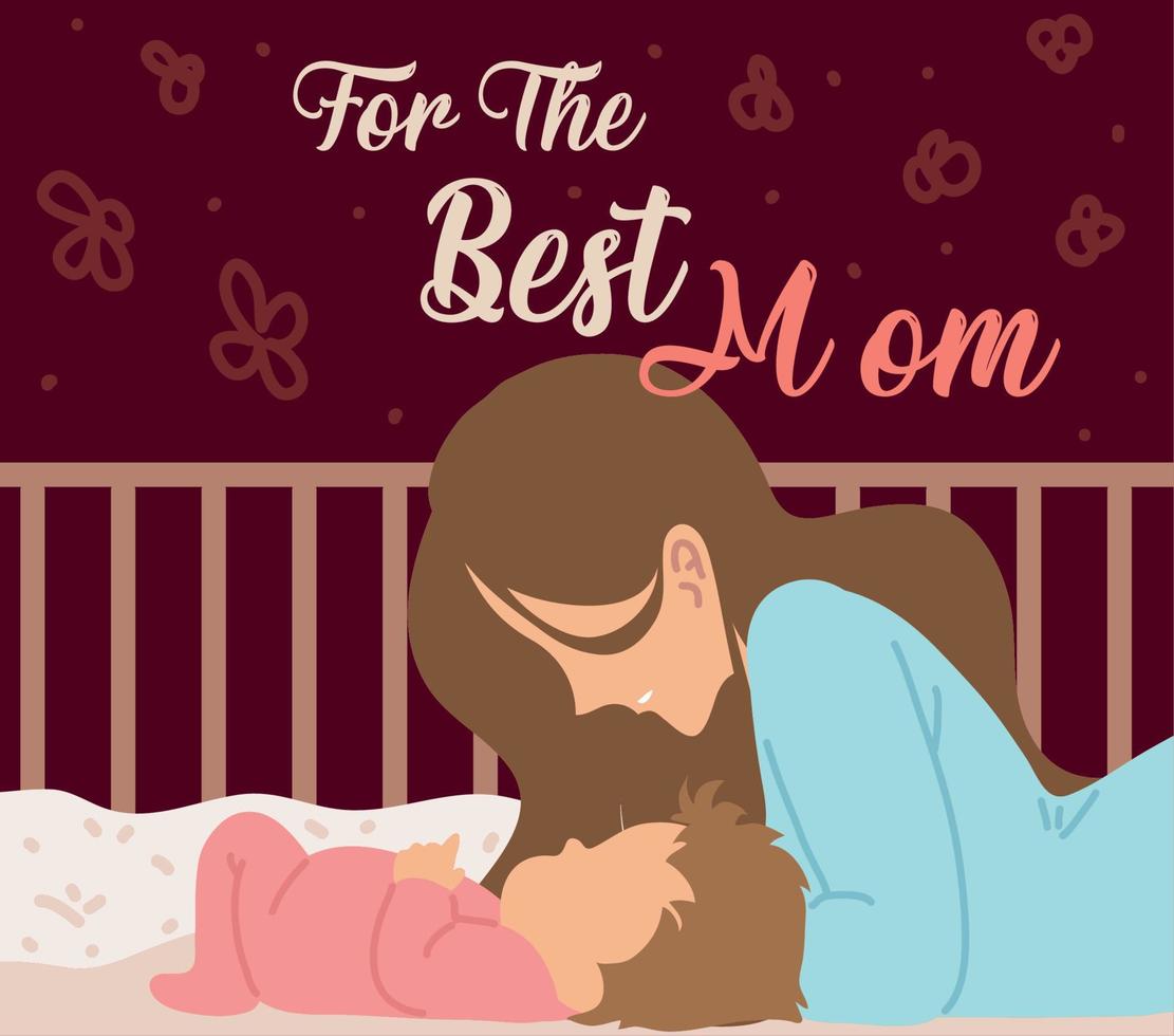 for the best mom card vector