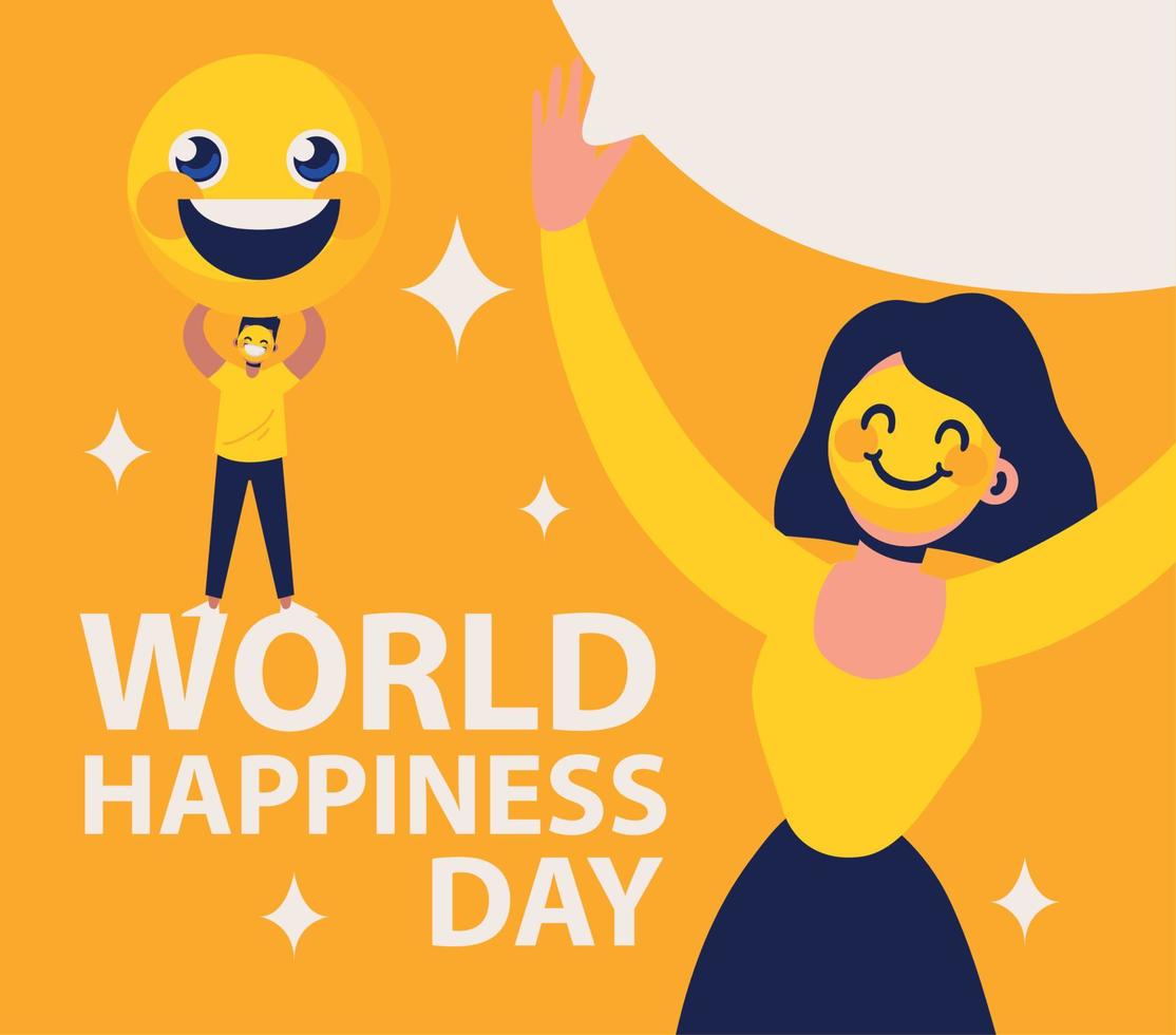 world day of happiness design vector