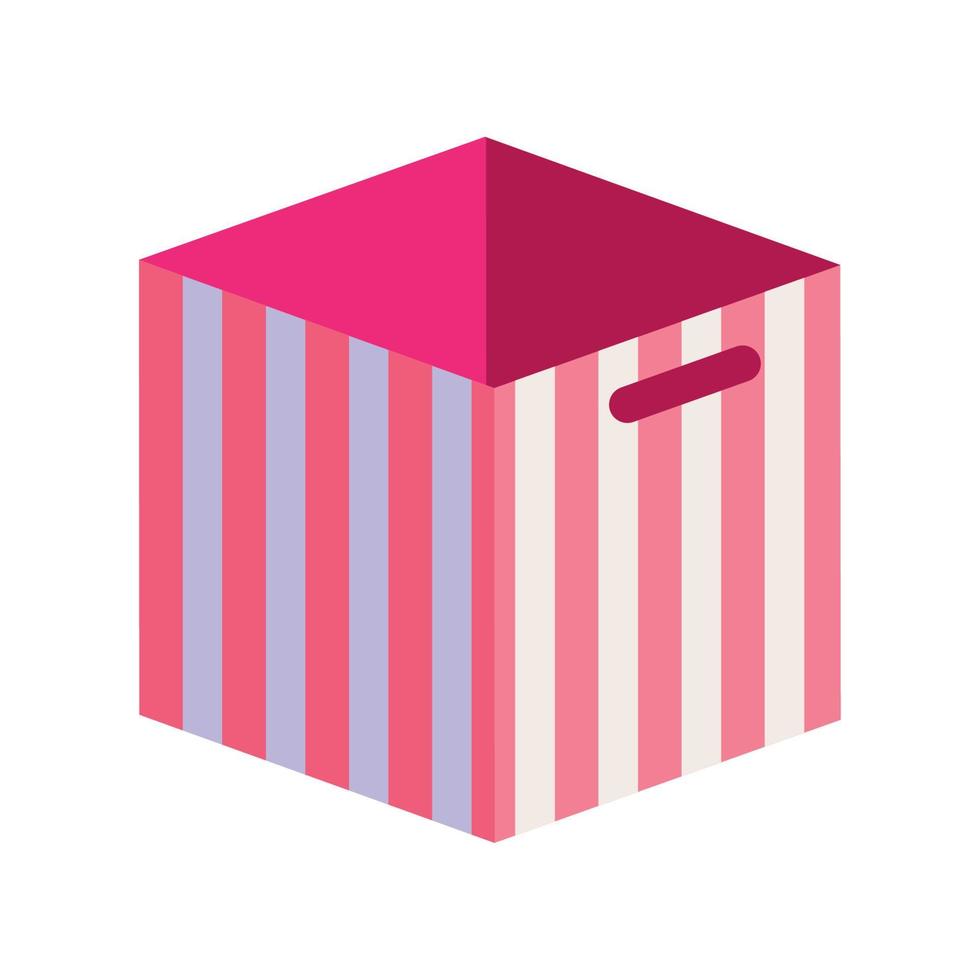 striped cardboard box vector