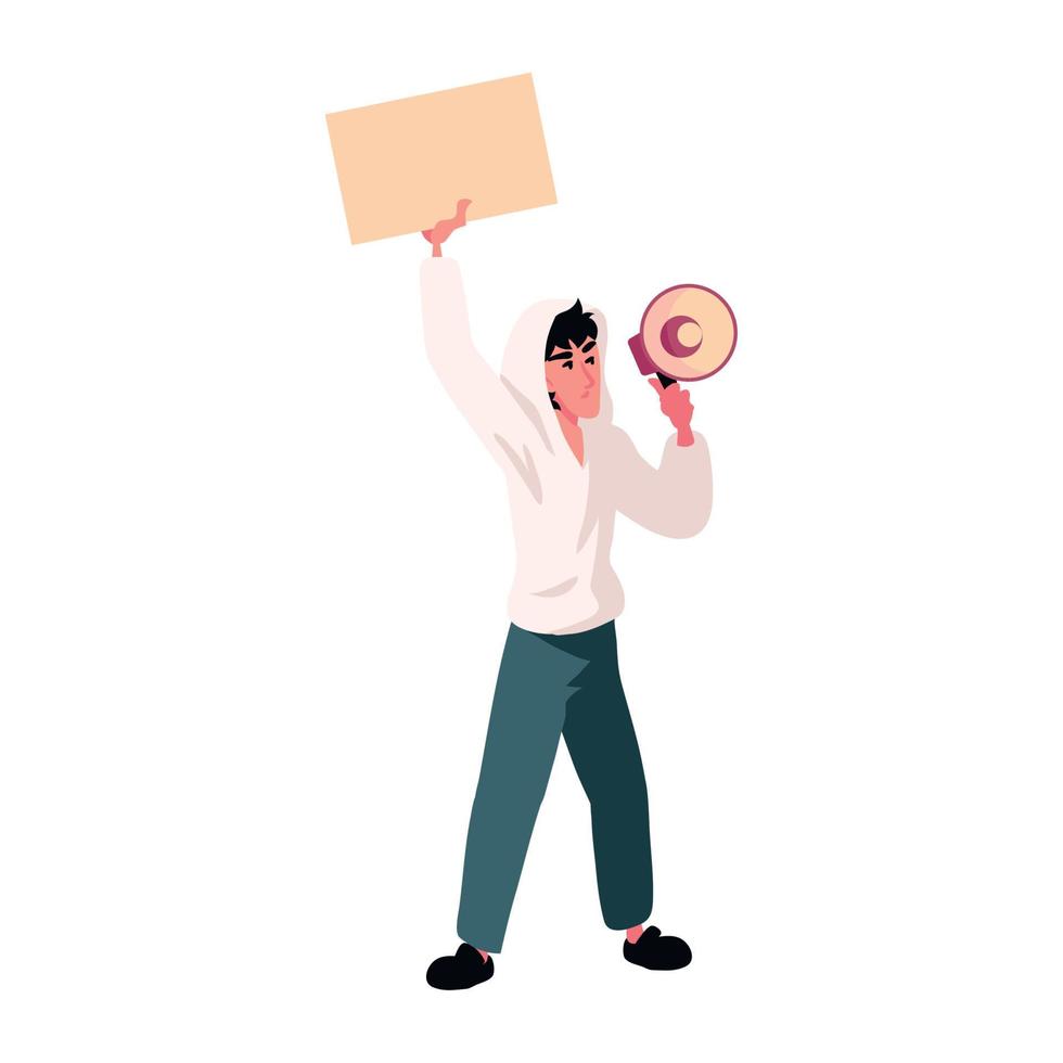 man with megaphone democracy vector