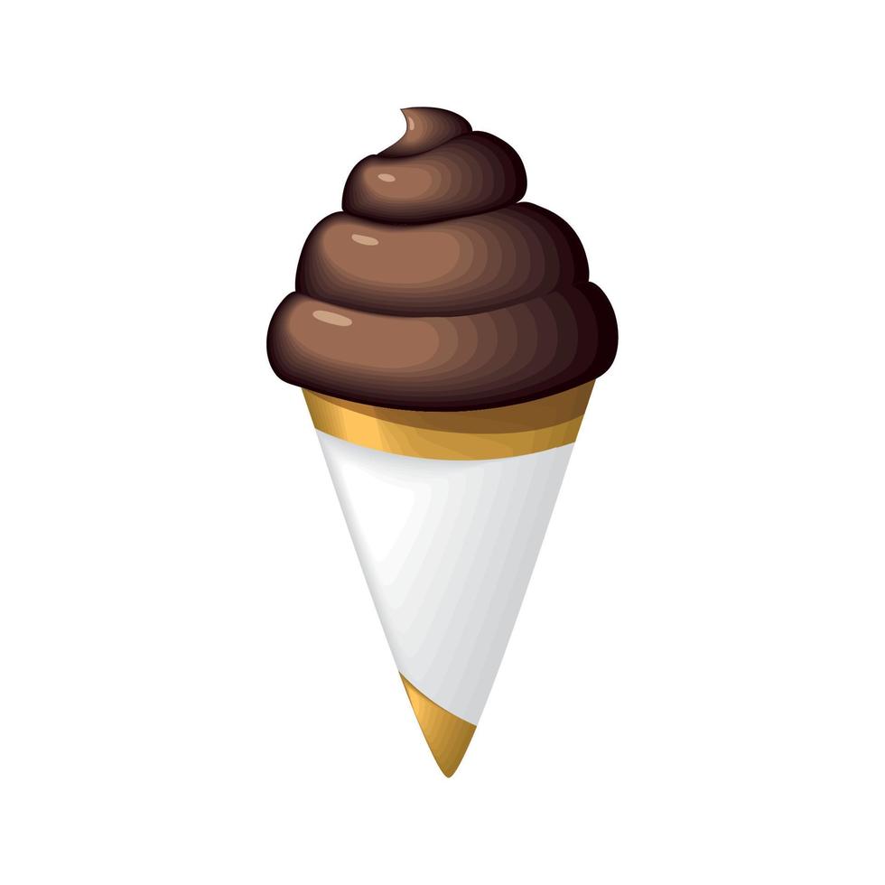 chocolate ice cream cone vector