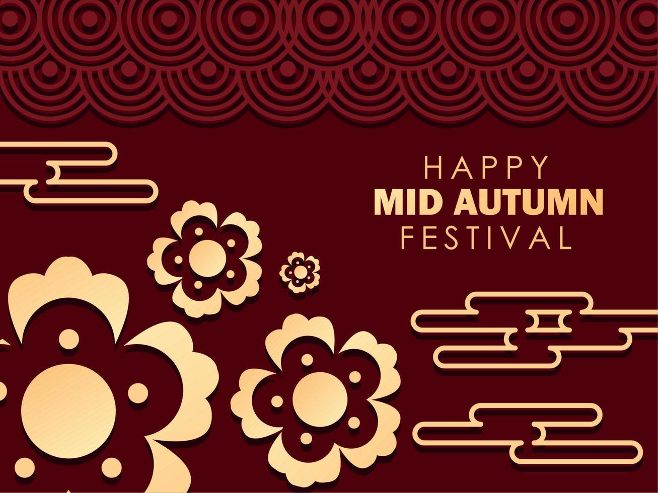 happy mid autumn festival vector