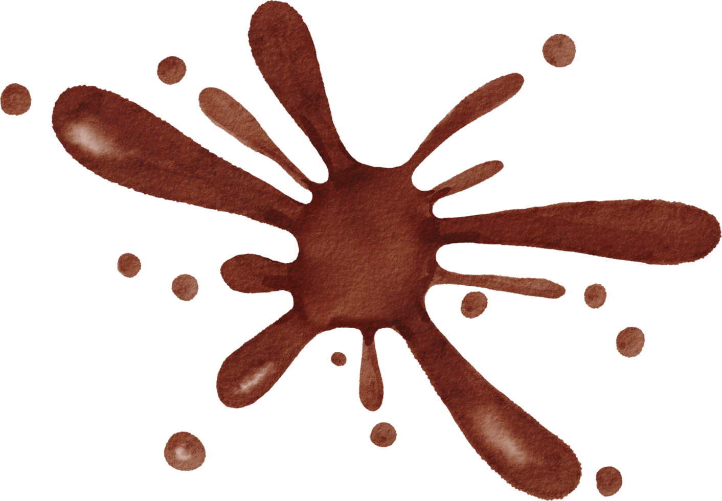 Watercolor Splash of caramel coffee png