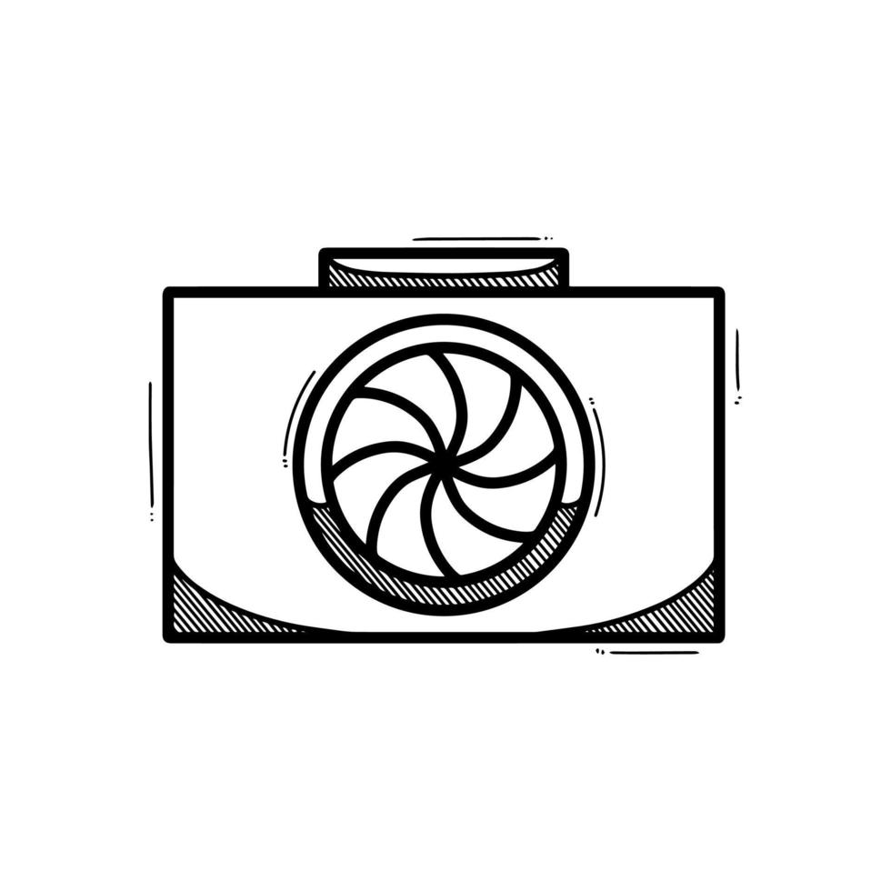 Vector illustration of camera icon isolated on white background