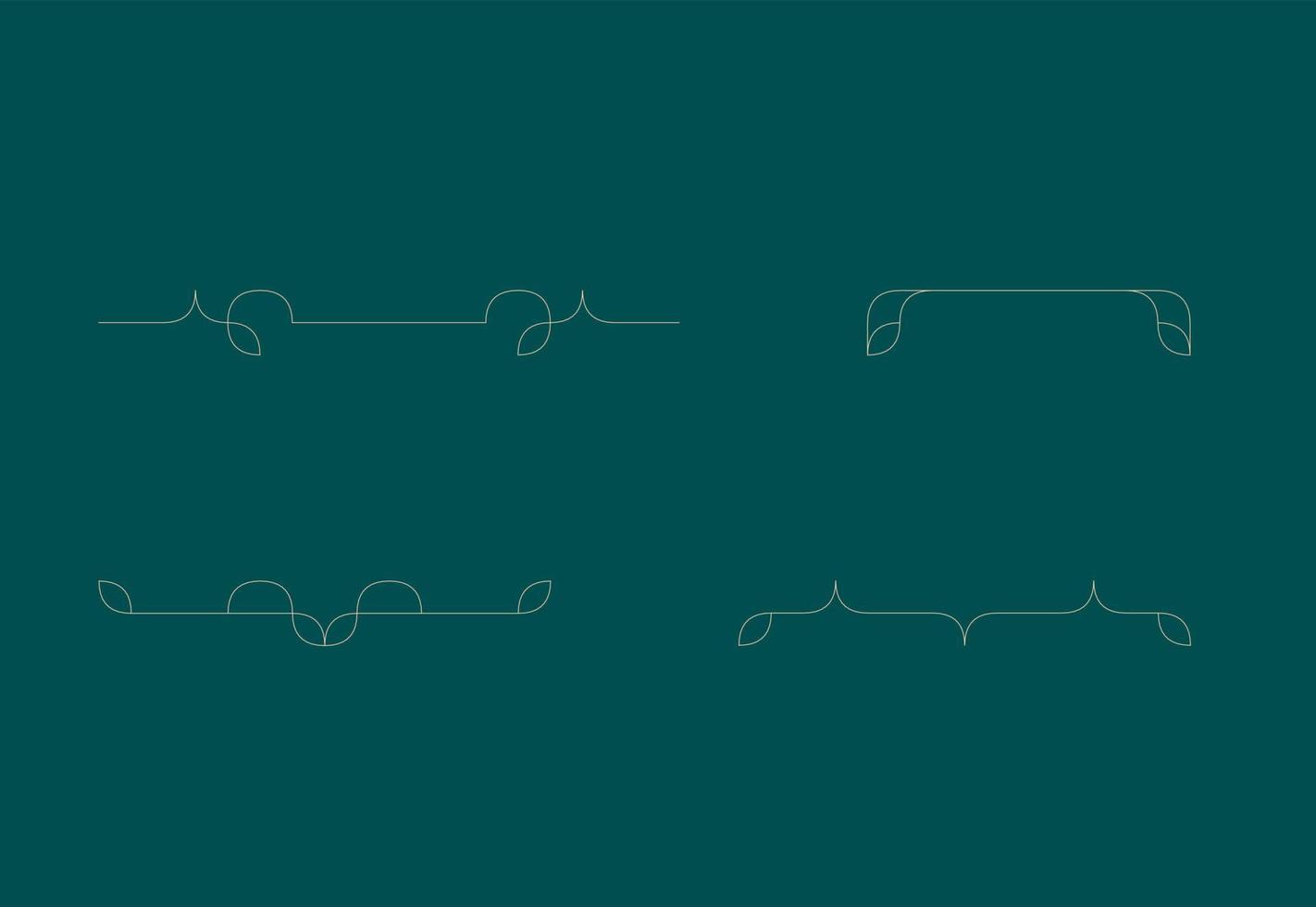 Set of Monoline Decorative Ornamental Vector