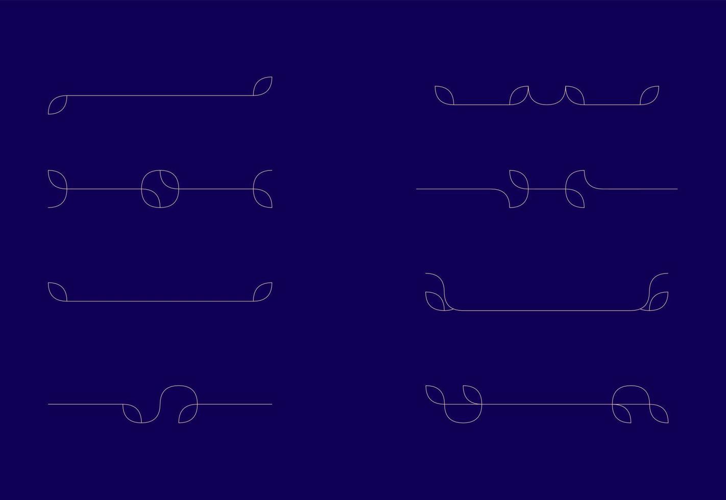 Set of Monoline Decorative Ornamental Vector