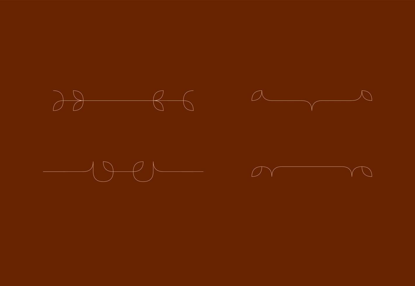 Set of Monoline Decorative Ornamental Vector