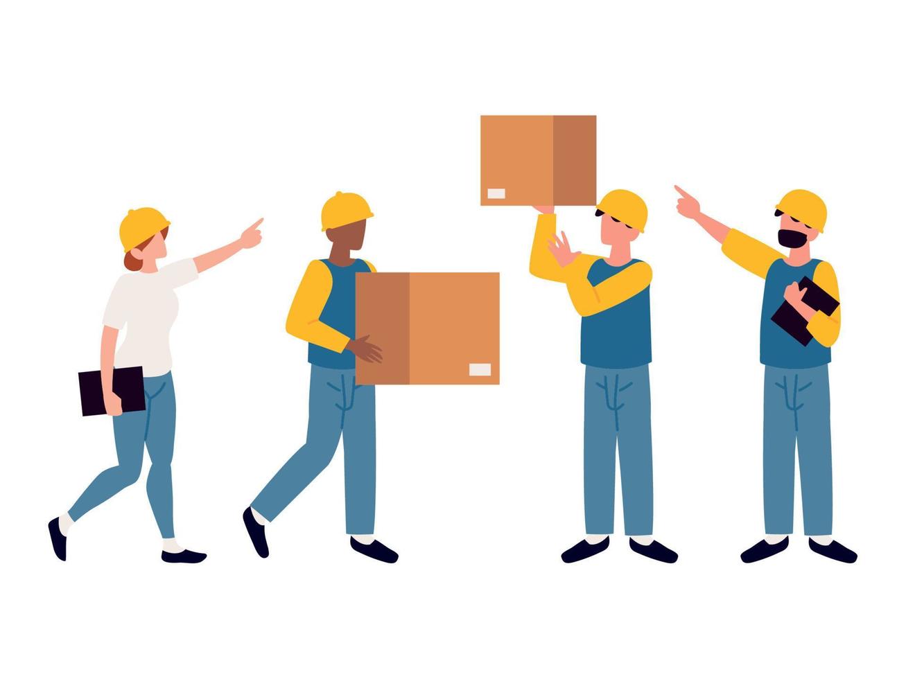 warehouse workers icons 11209059 Vector Art at Vecteezy