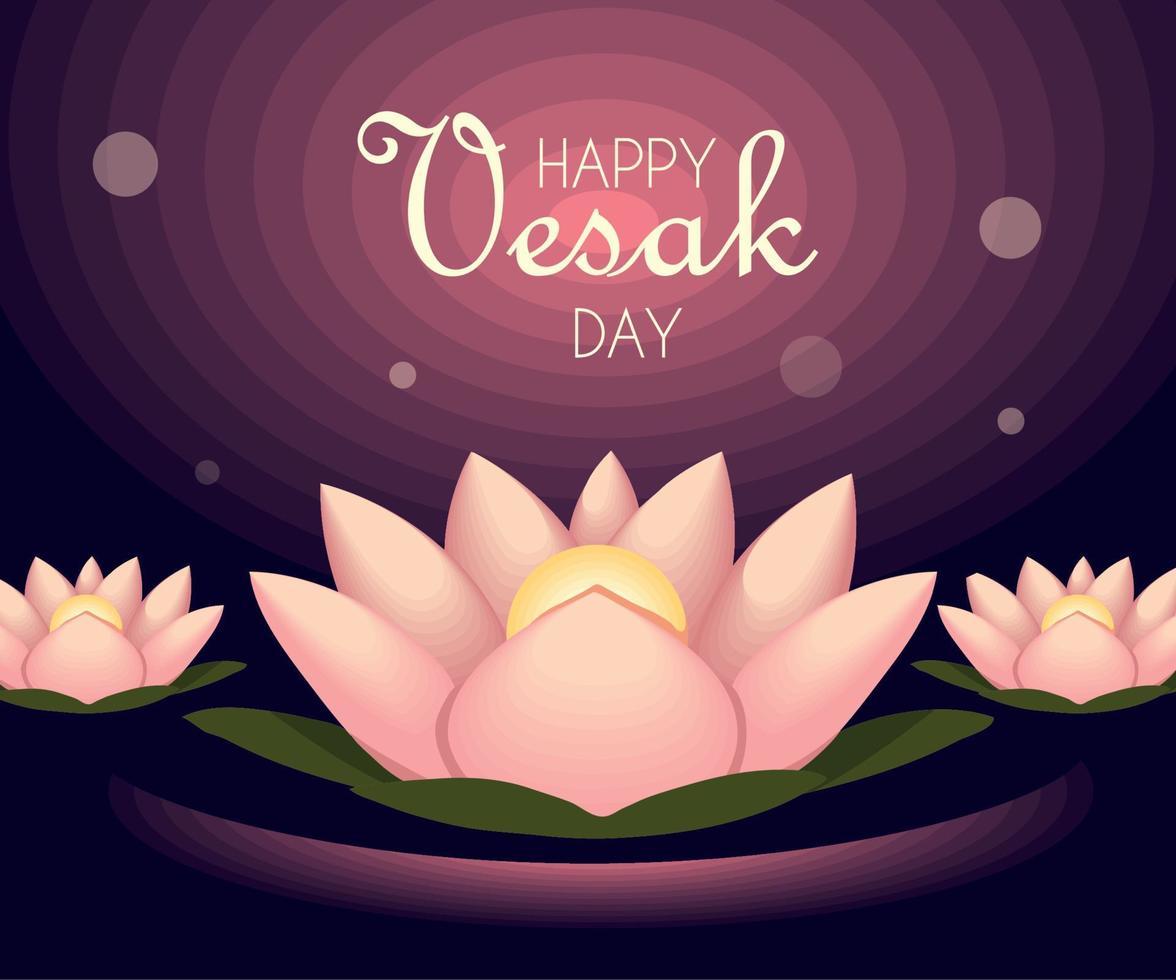 tarjeta feliz del día de vesak vector