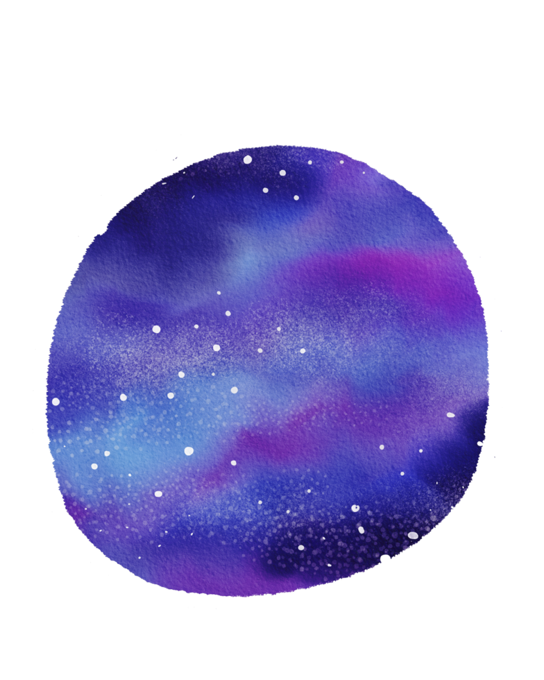 galaxy watercolor painted png