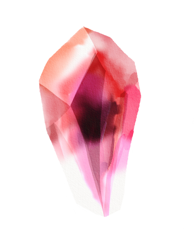 watercolor painted crystal png