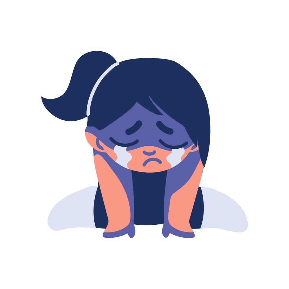 crying girl victim child abuse vector