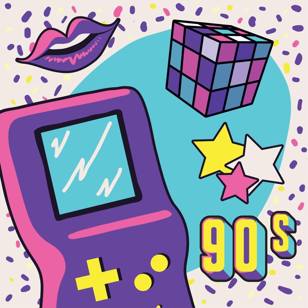 retro 90s concept vector