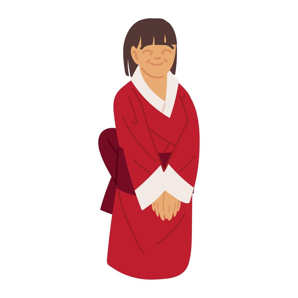 asian senior woman vector