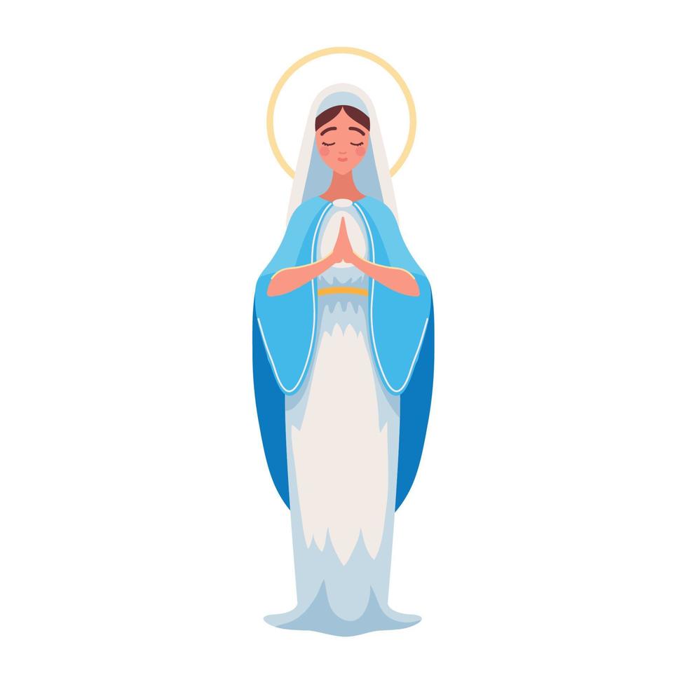 praying virgin mary vector