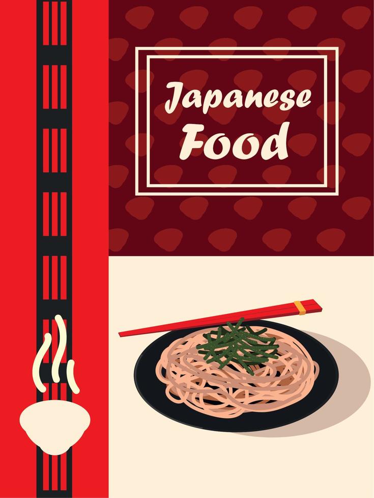 fideos de comida japonesa vector