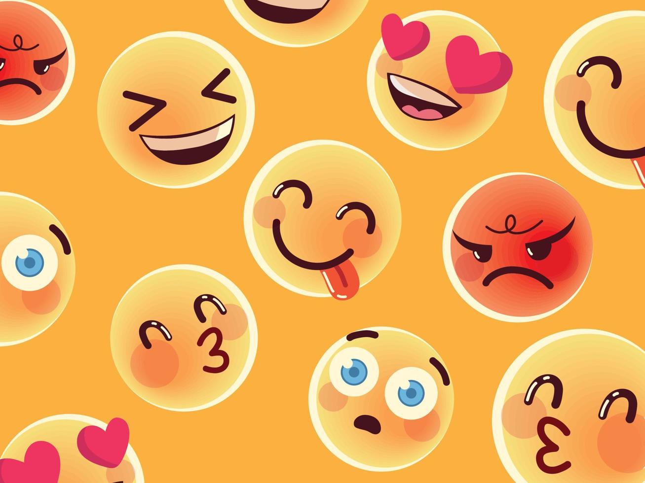 conjunto de emojis de dibujos animados vector