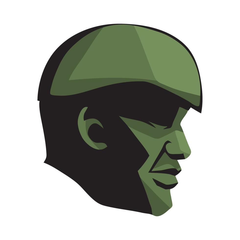 personaje de perfil de soldado vector