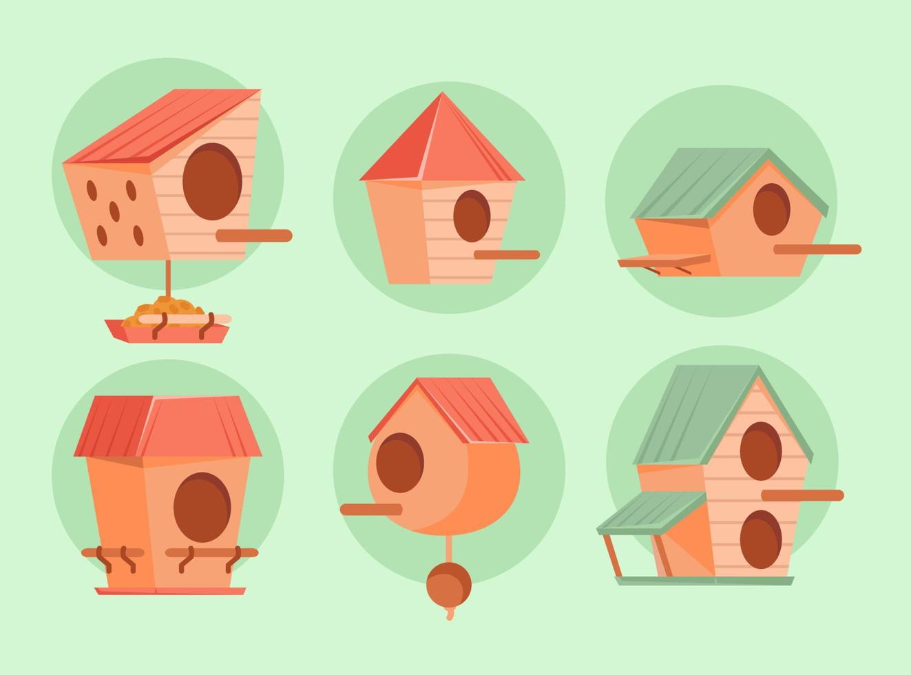 Bird Houses Collection. Pet Furniture. Free Vector. Barkitecture vector