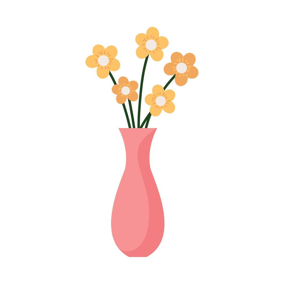 flores en florero vector