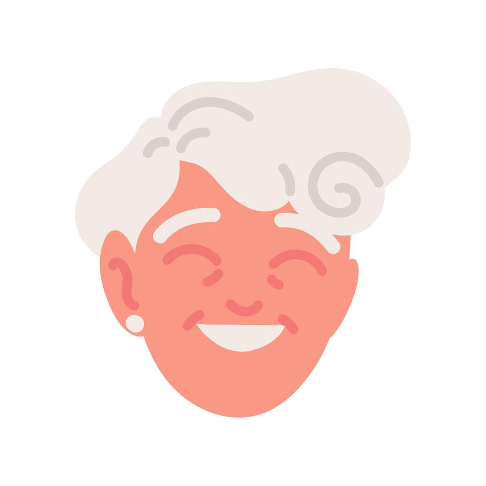 old woman face vector