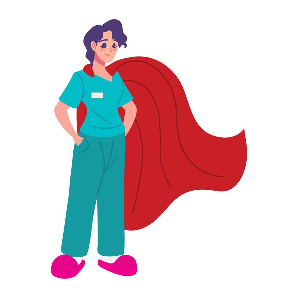 nurse with cape vector