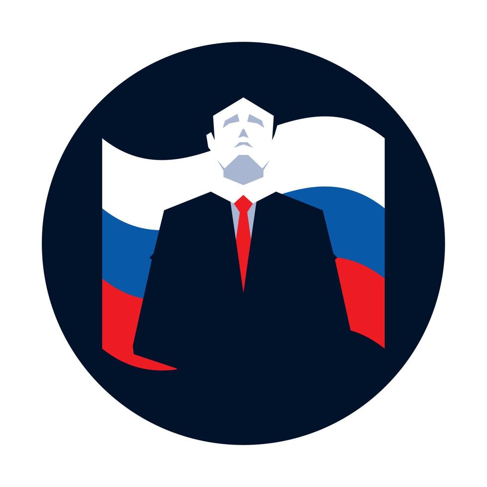 russian flag and president vector
