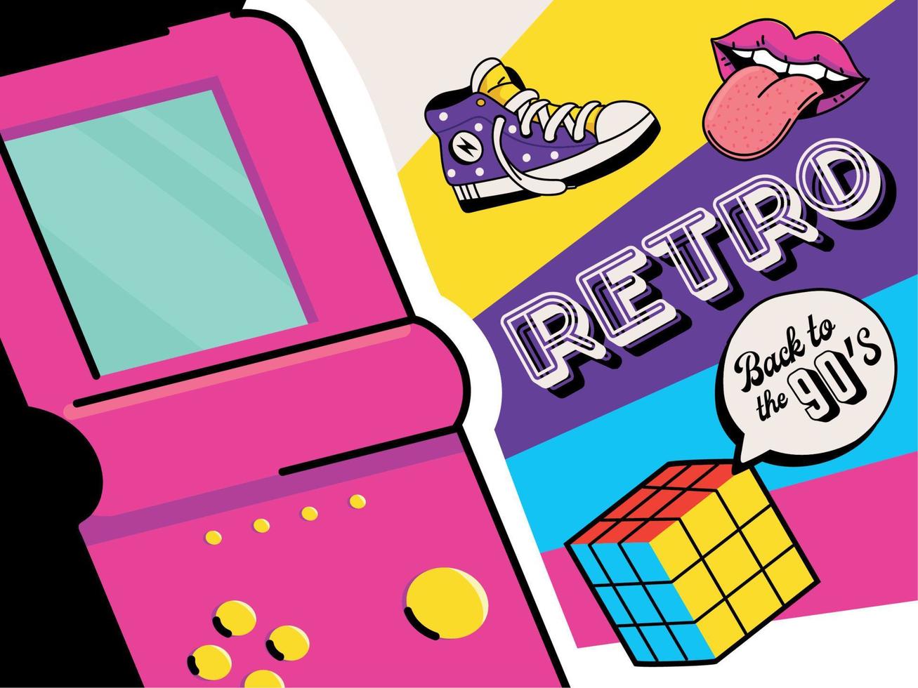 retro back to the 90s vector