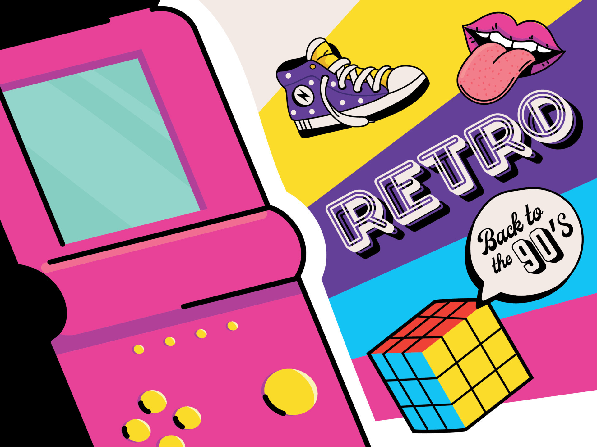 retro back to the 90s 11209603 Vector Art at Vecteezy