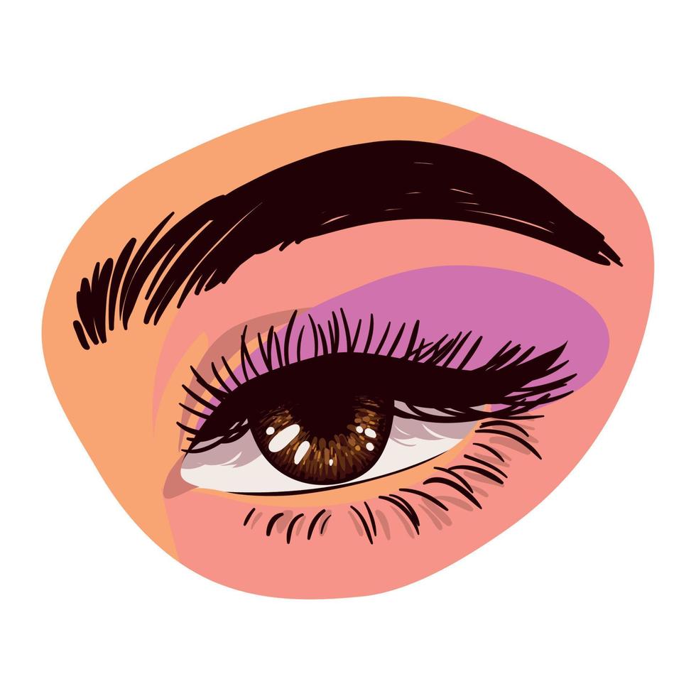 female eye makeup, isolated vector