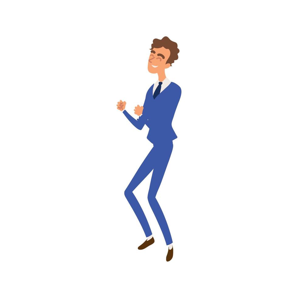 celebrating man in suit vector