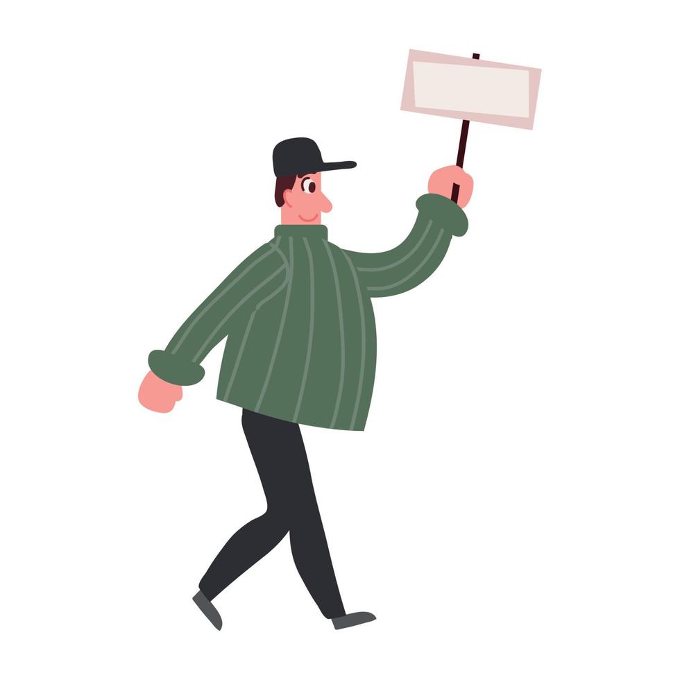 man holding a placard vector