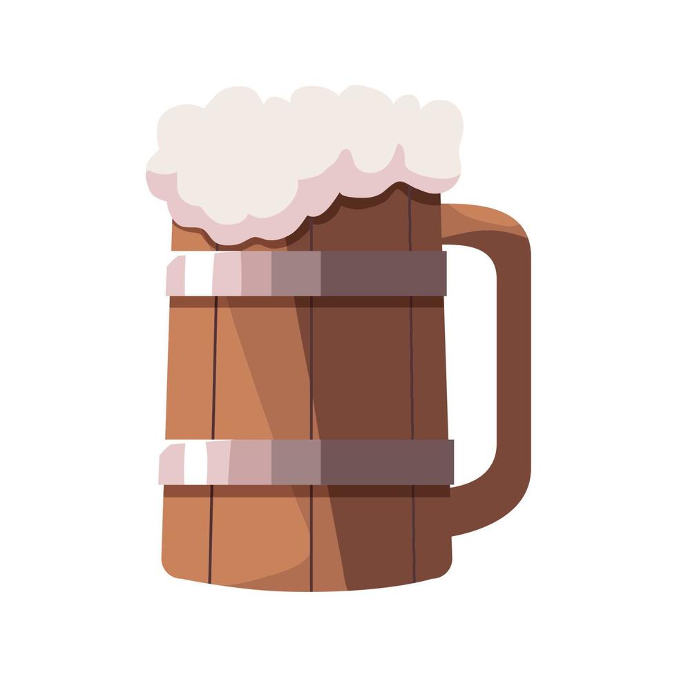 wooden beer mug vector