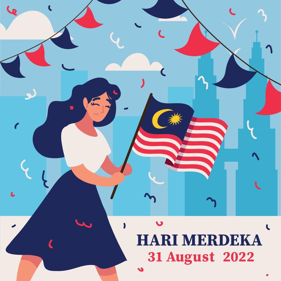 hari merdeka celebration national vector