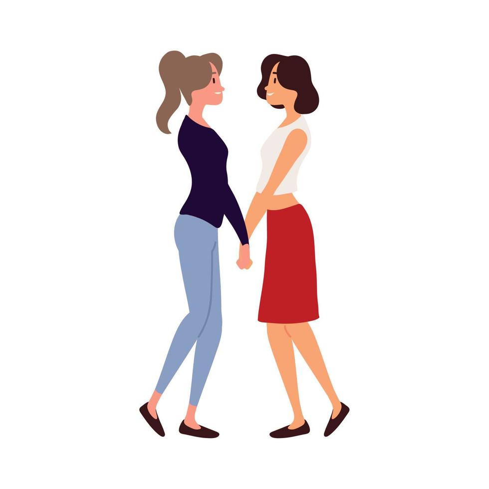 lesbian couple, isolated vector